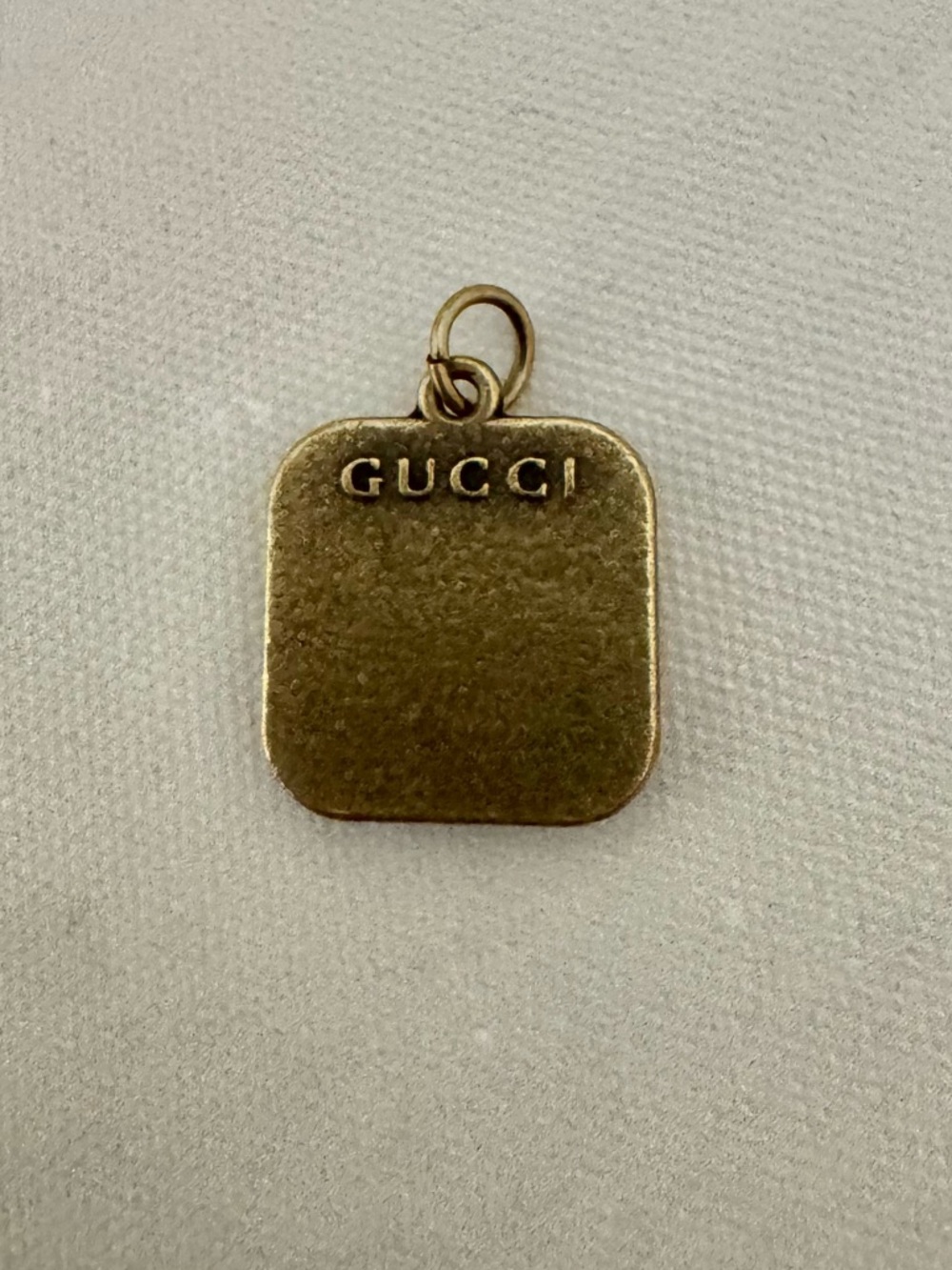 Gucci Upcycled Gold with Black Crystals Square Pendant, Iconic GG Logo, Charm - Picture 3 of 3